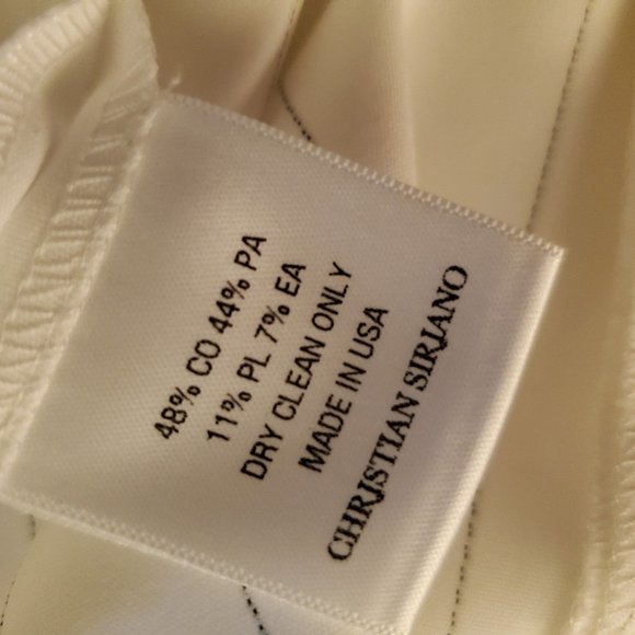 Christian Siriano Ivory/White Pinstripe Peplum Top sz 10 - Picture 7 of 7